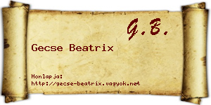 Gecse Beatrix névjegykártya